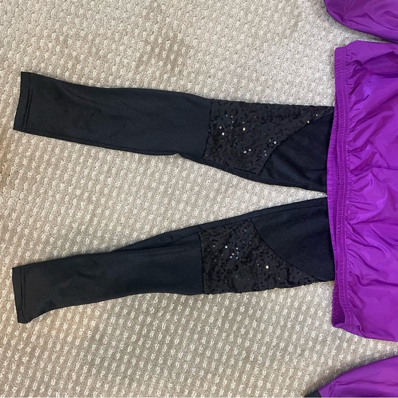 Weissman Black Sequin Unitard and Purple Sequin Dance Jacket size 10-12 - Picture 3 of 10